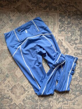 FP Movement Blue Athletic Leggings with Reflective Trim